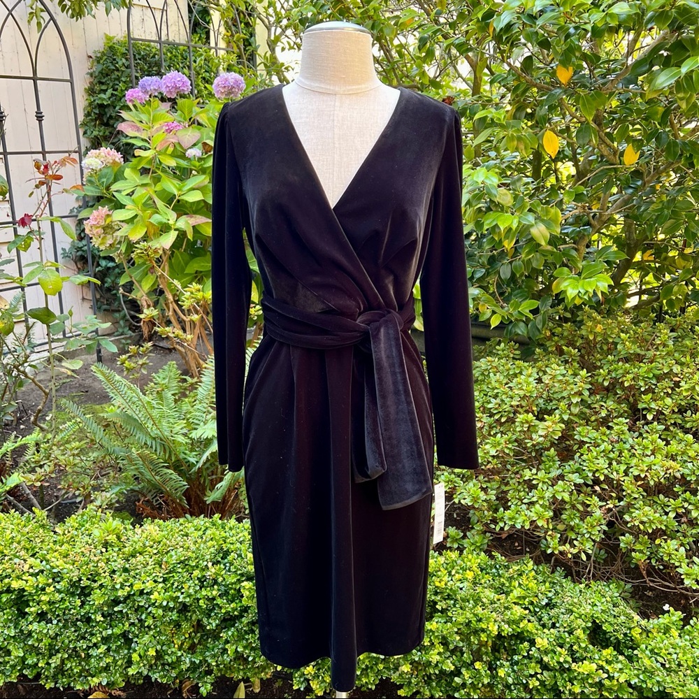 Antonio Melani Velvet Dress Black Sz 2 - Picture 2 of 13